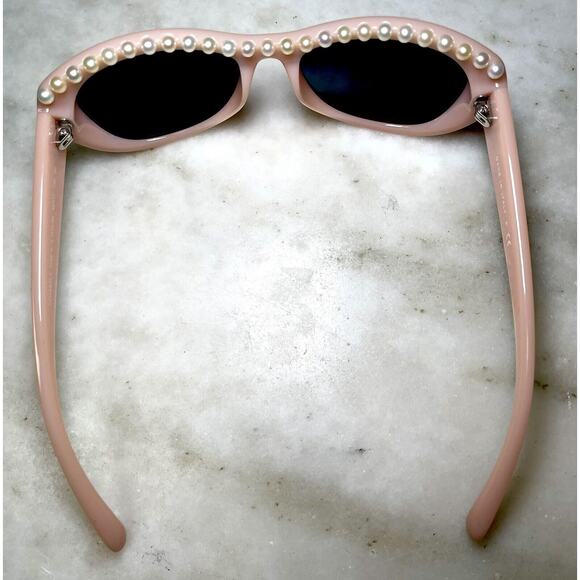 Chanel PINK SHELL FLESH Color 6040H 714/S7 Sunglasses Peek A Boo Pearls CAT EYE - Picture 16 of 16